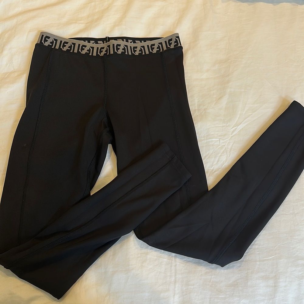 LF Black Leggings with Monogram Waistband
